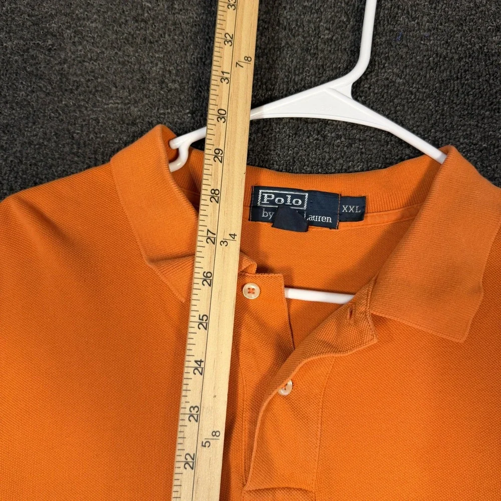 Polo Ralph Lauren Mens XXL Orange Short Sleeve Cotton Polo Shirt Green Pony